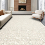 Neutral Weave Area Geometric Diamond Textured Door Mat(Beige)