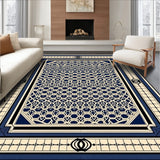 Classic Hexagonal Mosaic with Elegant Surrounding Frame Design(Blue)