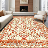 Farmhouse Chic Area with Antiqued Ornamental Lattice Design(Beige)