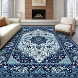 Intricate Geometric Design Area With Blue And Silver Accents(Blue)