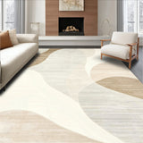 Elegant Beige Cream with Swirling Abstract Design(Beige)