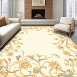 Beige Runner with Vintage Inspired Floral Swirls and Non Slip Grip(Beige)