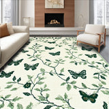 Ultra Soft Area Rug, Non Slip, Stain Resistant, Washable Area Rugs for Living Room, Bedroom, vintage insect print(Ivory)