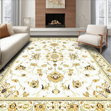 Artistic Abstract Floral Area With Elegant Beige And Ivory Design(Beige)
