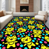 Playful Tabby Gathering with Abstract Animal Inspired Design and Dots(Black)