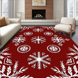 Frosty Winter Wonderland Floor with Cascading Ice Crystal Motifs(Red)
