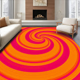 Swirling Spiral Psychedelic Throw with Vibrant Gradient Design(Orange)
