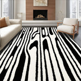 Wild Stripe with Expressive Black Graphic Lines Art(Black)