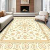 Artisan Crafted Beige Floor Runner with Intricate Medallion Design(Beige)