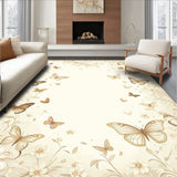 Enchanted Butterfly Garden Area Delicate Insect Wing Design(Beige)
