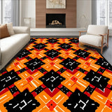 Halloween Argyle Plaid Featuring Interlocking Grid(Orange)