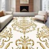 Rustic Botanical Vine Scroll with Classic Damask Flourish Motifs (Gold)