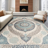 Ultra Soft Area Rug, Non Slip, Stain Resistant, Washable Area Rugs for Living Room, Bedroom, Transitional Damask Boho(Beige)