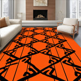 Festive Autumn Gingham with Dynamic Zigzag Overlay(Orange)