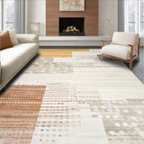 Chic Tufted Neutral Area with Artisanal Abstract Elements(Beige)