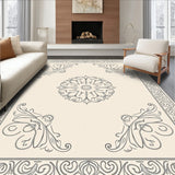 Elegant Scroll Medallion Tapestry Artisan Collection(Ivory)