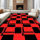 Classic Checkered Plaid with Bold Interlocking Stripes(Red)