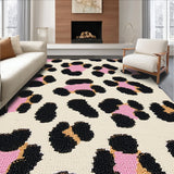 Ultra Soft Area Rug, Non Slip, Stain Resistant, Washable Area Rugs for Living Room, Bedroom, Rustic Leopard Print Living Room Rug(Beige)