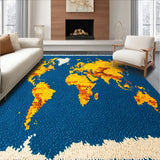 Ultra Soft Area Rug, Non Slip, Stain Resistant, Washable Area Rugs for Living Room, Bedroom, Earth from Space Round(Blue)