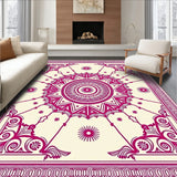Boho Chic Medallion Interlocking Decorative Tapestry(Ivory)