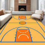 Basketball Court Orange Floor Orange Key Blue Lines(Beige)
