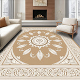 Vintage Distressed Medallion Transitional Fade Resistant(Beige)