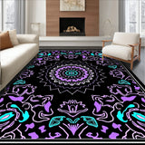 Garden Interlocking Floral Motif with Moth and Petal Accents (Black)
