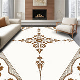 Elegant Floral Loft Medallion Vintage Distressed Classic(Brown)