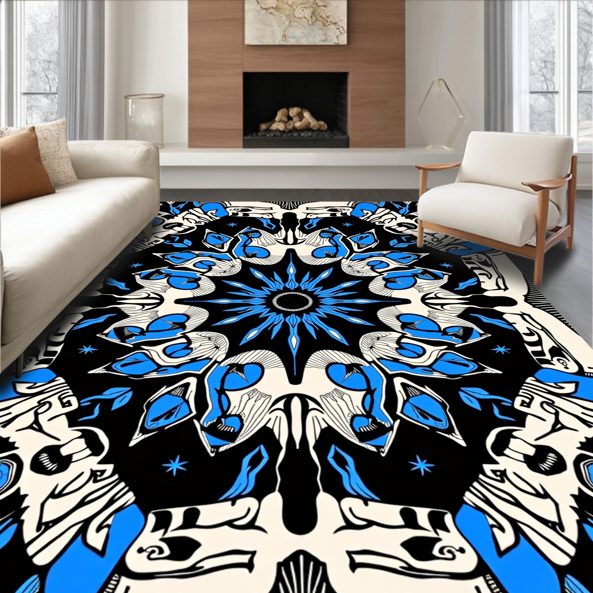 Celestial Skull and Moth Interlocking with Accents(Black) - ODIKA