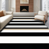Striped Area Black and Beige Waterproof Patio(Beige)
