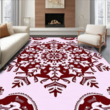 Festive Snowflake Holiday Decorative Floor Covering(Red)