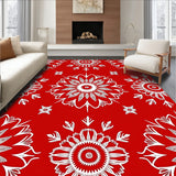 Jubilant Floral Kaleidoscope Radial Accent Throw(Red)