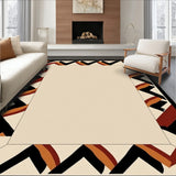 Revival Interlocking Chevron Motif with Abstract Border(Beige)