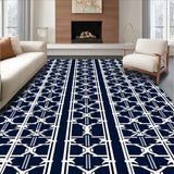 Elegant Trellis Interwoven Mesh Lattice Contemporary (Blue)
