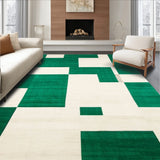 Modern with Beige Ground and Bold Emerald Green Geometric Shapes(Green)