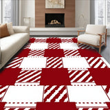 Festive Holiday Welcome Layered Buffalo Plaid Doormat(Red)