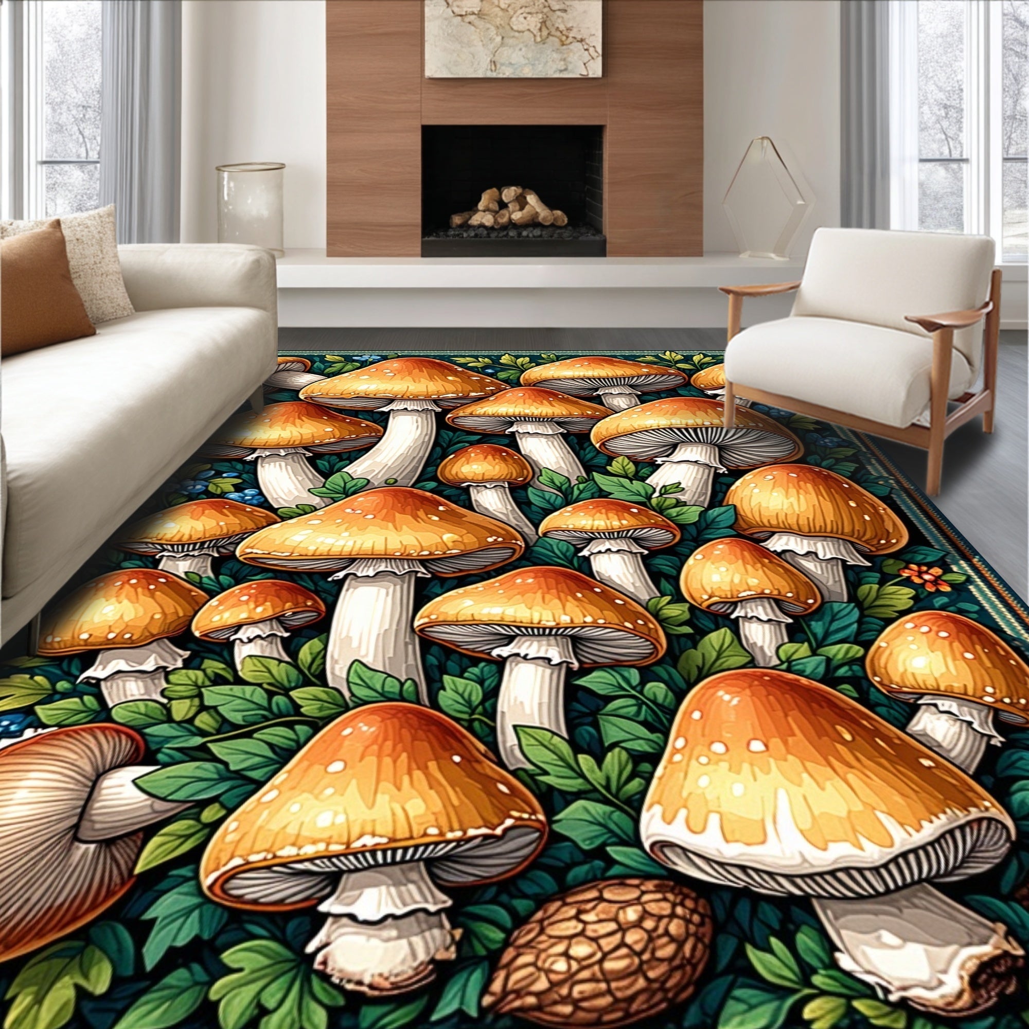Ultra Soft Area Rug, Non Slip, Stain Resistant, Washable Area Rugs for Living Room, Bedroom, Whimsical Non-Slip Floor Rugs for Kitchen Comfort(Orange)