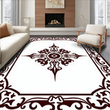 Luxurious Burgundy Medallion with Ornate Floral Accents(Brown)