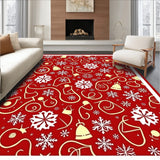 Whimsical Snow Crystal Mosaic with Interlocking Festive Icons(Red)