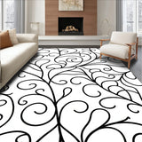 Abstract Botanical Symphony With Curved Vine Interlacing Paths (Black)