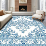 Vintage Inspired White Cowhide Timeless Exotic Floor(Blue)