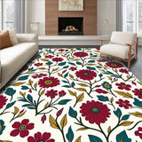 Elegant Floral Bloom Vintage Inspired Artistic Heirloom (Red)