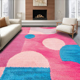 Ultra Soft Area Rug, Non Slip, Stain Resistant, Washable Area Rugs for Living Room, Bedroom, Abstract Boho Washable(Pink)