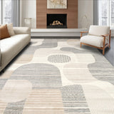Contemporary Beige Featuring Subtle Grey Tones and Artistic Spotted Motifs(Beige)