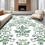 Damask Scrollwork with Elegant Baroque Flourishes (White)