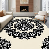 Abstract Floral Burst with Stylized Petals and Radiating Symmetry(Black)