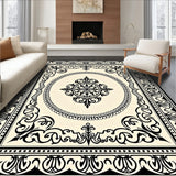Sialk Hill Interlocking Medallion Motif with Baroque Filigree Accents(Black)