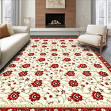 Elegant Floral Area Pet & Kid Proof Non Slip(Beige)