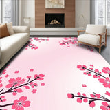 Blooming Cherry Blossom Branch with Scattered Petal Design (Pink) - ODIKA