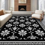 Floral Damask Transitional Symmetrical Artistic (Black) - ODIKA